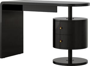 Toaletní stolek Vicco Lara Černý vysoký lesk 120 cm se 2 zásuvkami, Model 50185