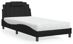 Postel Viana s matrací černá 100 x 200 cm umělá kůže 3208775