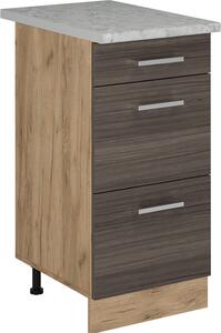 Spodní skříňka kuchyňské linky Vicco R-Line Ušlechtilá šedá 40 cm se zásuvkami, AP mramor, Model 53447
