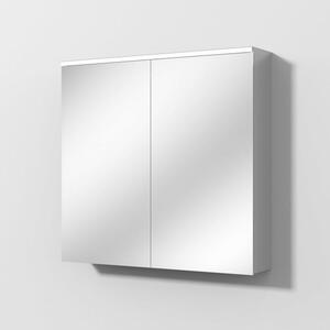 Sanipa Reflection, zrcadlová skříňka z hliníku, model ARND 80, s LED osvětlovacím panelem