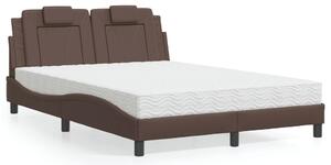 Postel Viana s matrací hnědá 120 x 200 cm umělá kůže 3208784