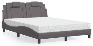 Postel Viana s matrací šedá 120 x 200 cm umělá kůže 3208785