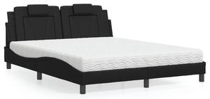Postel Viana s matrací černá 160 x 200 cm umělá kůže 3208803