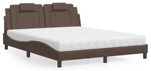 Postel Viana s matrací hnědá 160 x 200 cm umělá kůže 3208805