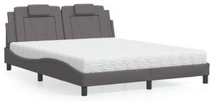 Postel Viana s matrací šedá 160 x 200 cm umělá kůže 3208806