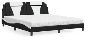 Postel Viana s matrací černá a bílá 180 x 200 cm umělá kůže 3208815