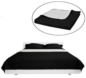 130887 Double-sided Quilted Bedspread Black/White 220 x 240 cm