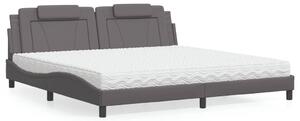 Postel Viana s matrací šedá 200 x 200 cm umělá kůže 3208820