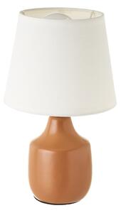 Bílo-hnědá keramická stolní lampa s textilním stínidlem (výška 24 cm) – Casa Selección