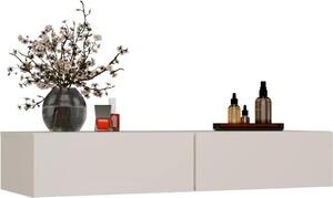 BDW, nástěnný toaletní stolek, 110 × 40 × 20 cm, se 2 zásuvkami, MIKA, kašmír