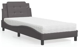 Rám postele bez matrace Zadar šedá 100 x 200 cm umělá kůže 3208848
