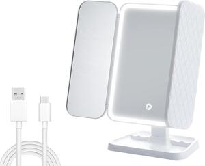 Verk 27029 Kosmetické zrcátko LED, 3x zvětšení, bílé