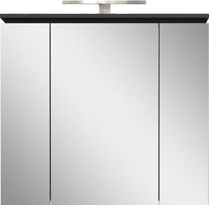 Antracitová koupelnová skříňka se zrcadlem a osvětlením 76x74 cm Modesto – Germania