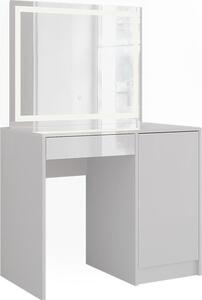 Toaletní stolek Vicco Sherry Bílá/bílý vysoký lesk 89.8 cm s LED zrcadlem, Model 57706