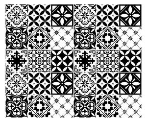 Sada 30 nástěnných samolepek Ambiance Decal Tiles Azulejos Rosario, 10 x 10 cm