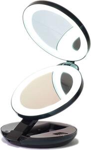 UNIQ LED kosmetické zrcátko Compact Double s 10násobným zvětšením – cestovní zrcátko