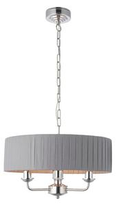 Endon 94394 - Lustr na řetězu HIGHCLERE 3xE14/40W/230V tmavě šedá/lesklý chrom