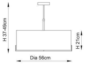 Endon 72635 - Lustr na tyči HAYFIELD 3xE27/40W/230V matný chrom/šedá