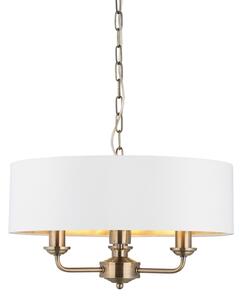 Endon 98934 - Lustr na řetězu HIGHCLERE 3xE14/40W/230V bílá/mosaz