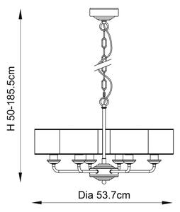 Endon 94381 - Lustr na řetězu HIGHCLERE 6xE14/28W/230V šedá/lesklý chrom