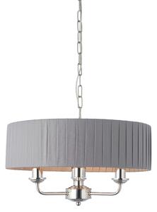 Endon 94394 - Lustr na řetězu HIGHCLERE 3xE14/40W/230V tmavě šedá/lesklý chrom