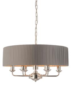 Endon 94397 - Lustr na řetězu HIGHCLERE 6xE14/40W/230V šedá/lesklý chrom