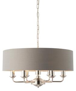 Endon 94373 - Lustr na řetězu HIGHCLERE 6xE14/40W/230V šedá/lesklý chrom