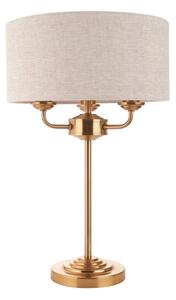 Endon 110721 - Stolní lampa HIGHCLERE 3xE14/18W/230V béžová/mosaz