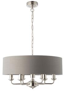 Endon 94373 - Lustr na řetězu HIGHCLERE 6xE14/40W/230V šedá/lesklý chrom