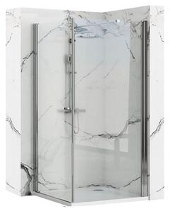 Rea Maxim, čtvercový sprchový kout s 1-křídlými dveřmi 90 (dveře) x 90 (stěna) cm, pravá verze, 6mm čiré sklo, chromový profil, REA-K0267