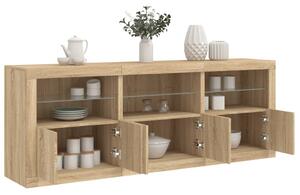 Příborník s LED osvětlením dub sonoma 181,5 x 37 x 67 cm 3209004