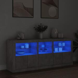 Příborník s LED osvětlením betonově šedý 162 x 37 x 67 cm 3208998