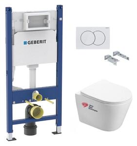 Závěsný WC set s modulem Geberit Duofix a bezokrajovým WC SAT Infinitio