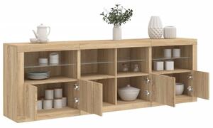 Příborník s LED osvětlením dub sonoma 202 x 37 x 67 cm 3209011