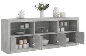 Příborník s LED osvětlením betonově šedý 181,5 x 37 x 67 cm 3209005
