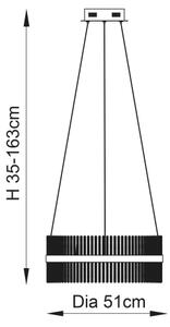 Endon 107671 - LED Stm. lustr na lanku ADRIEL LED/41W/230V 3000K zlatá/čirá