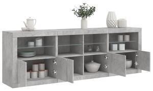 Příborník s LED osvětlením betonově šedý 202 x 37 x 67 cm 3209012