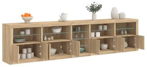 Příborník s LED osvětlením dub sonoma 283 x 37 x 67 cm 3209025