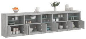 Příborník s LED osvětlením betonově šedý 283 x 37 x 67 cm 3209026