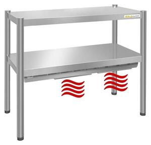 Nerezová ocelová pánev na udržování teploty jídla, rozměry 800 x 350 mm, výška 700 mm, PREMIUM - GOLDINOX