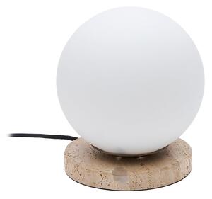 Bílá stolní lampa se skleněným stínidlem (výška 22 cm) Malachi – Kave Home