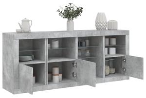 Příborník s LED osvětlením betonově šedý 164 x 37 x 67 cm 3209054