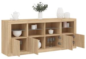Příborník s LED osvětlením dub sonoma 163 x 37 x 67 cm 3209074