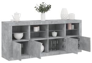 Příborník s LED osvětlením betonově šedý 163 x 37 x 67 cm 3209075