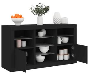 Příborník s LED osvětlením černý 123 x 37 x 67 cm 3209080