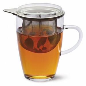 Simax 179 skleněný hrnek se sítkem a víčkem Tea for one 0,35 l