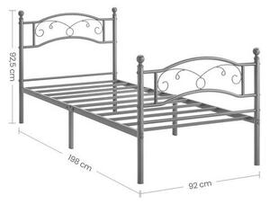 KOVOVÁ POSTEL, 90/190 cm černá Boxxx - Online Only postele, Online Only