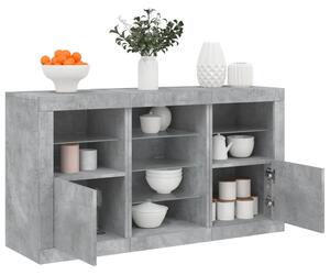 Příborník s LED osvětlením betonově šedý 123 x 37 x 67 cm 3209082
