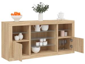 Příborník s LED osvětlením dub sonoma 142,5 x 37 x 67 cm 3209088