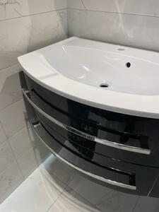 Kingsbath Vanessa Black 90 koupelnová skříňka s umyvadlem